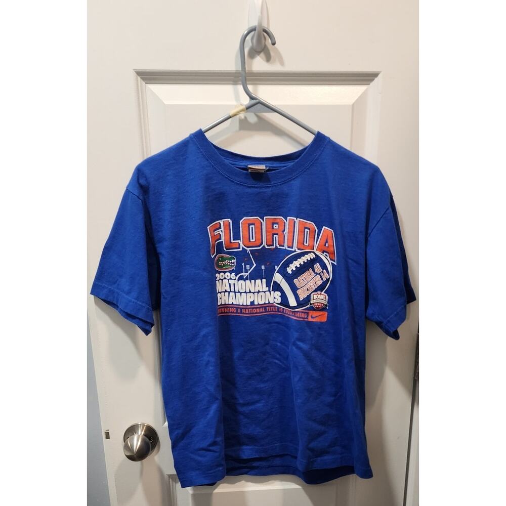 2006 Florida Gators National Champions Nike Team T-Shirt XL Blue NCAA Vintage